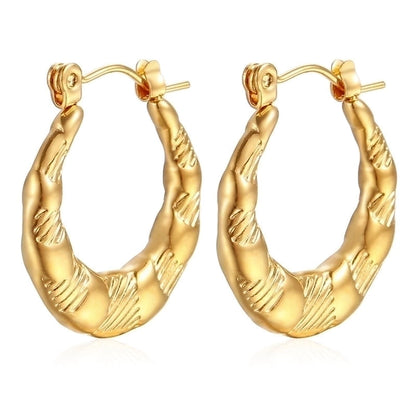 1 Pair Minimalist Classic Style Solid Color Plating 201 Stainless Steel 18K Gold Plated Earrings