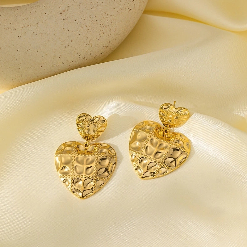 1 Pair Basic Minimalist Irregular Heart Shape Plating Titanium Steel Ear Studs