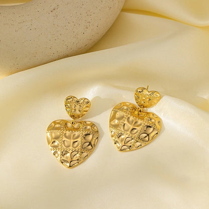 1 Pair Basic Minimalist Irregular Heart Shape Plating Titanium Steel Ear Studs