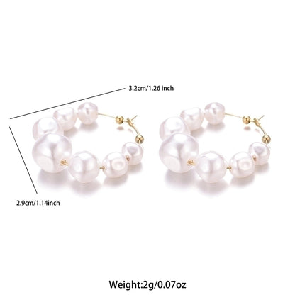 1 Pair Sweet Irregular Beaded 304 Stainless Steel Baroque Pearls Pearl Earrings