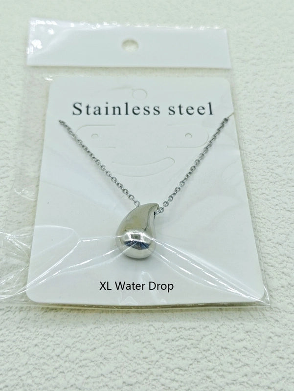 Stainless Steel 18K Gold Plated Minimalist Water Droplets Necklace