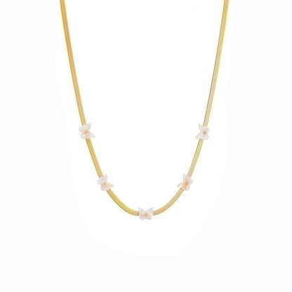 Retro Minimalist Irregular Titanium Steel Inlay Artificial Gemstones Earrings Necklace