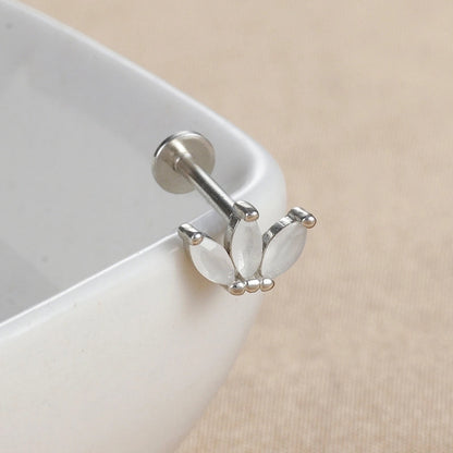 1 Piece Ear Cartilage Rings & Studs IG Style Minimalist Geometric Copper Inlay Gem Zircon Ear Cartilage Rings & Studs