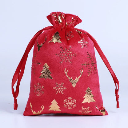 Christmas Minimalist Classic Style Christmas Tree Snowflake Flocking Holiday Daily Gift Bags Gift Wrapping Supplies