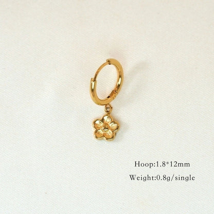 6 Pieces Minimalist Classic Style Heart Shape Plating Inlay 304 Stainless Steel Rhinestones Drop Earrings