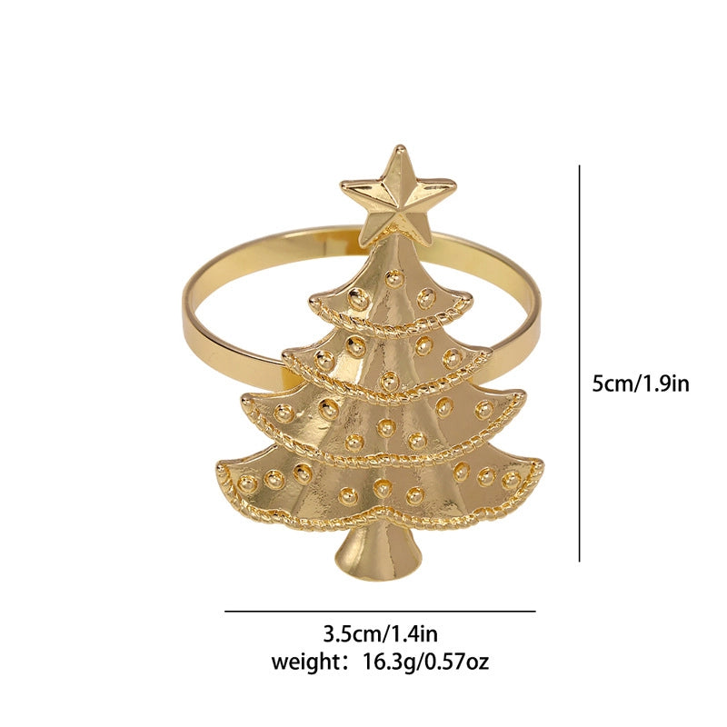 Christmas Casual Elegant Christmas Tree Alloy Napkin Rings 1 Piece