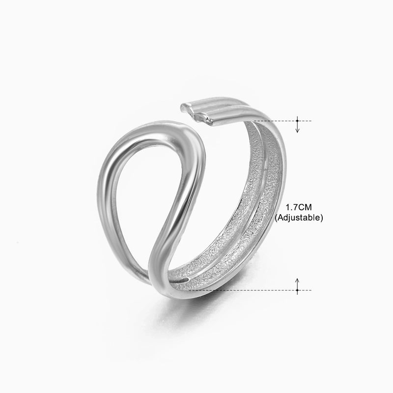 3 Pieces Basic Classic Style Geometric Leaf Stainless Steel Plating Open Rings