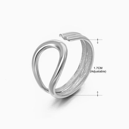 3 Pieces Basic Classic Style Geometric Leaf Stainless Steel Plating Open Rings