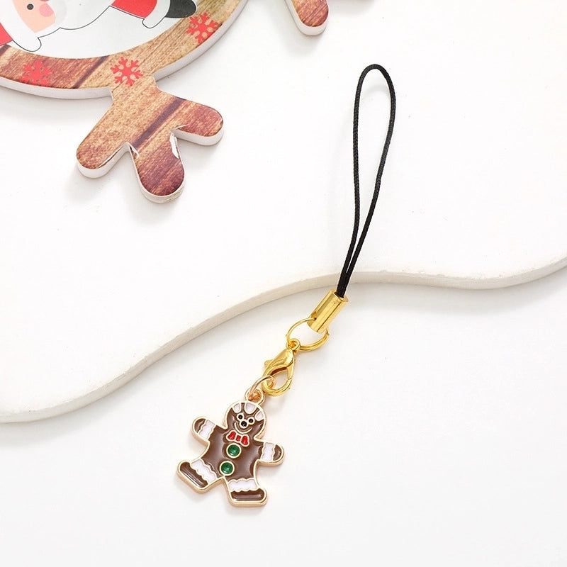 Cute Christmas Tree Snowman Snowflake Alloy Plating Christmas Bag Pendant Mobile Phone Chain