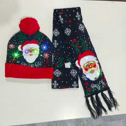 Kid'S IG Style Santa Claus Elk Pom Poms Wool Cap