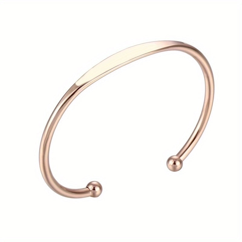 Minimalist Classic Style Solid Color Stainless Steel Plating 18k Gold Plated Bangle