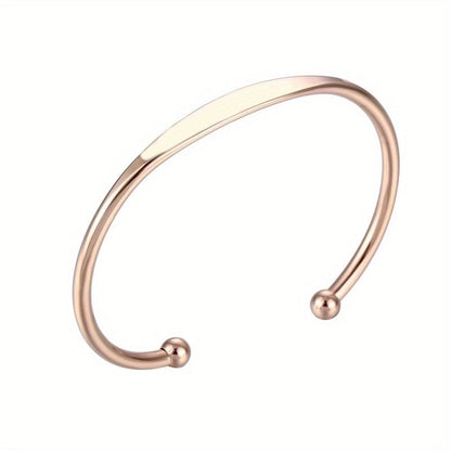 Minimalist Classic Style Solid Color Stainless Steel Plating 18k Gold Plated Bangle