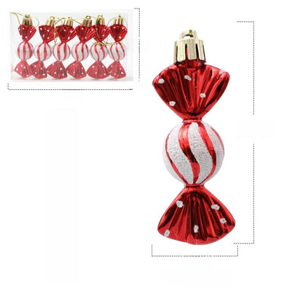 Christmas Mini Round Candy Ornaments Christmas Tree Ornaments Electroplating Plastic Painted Ball Candy Hanging Props