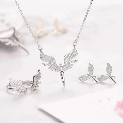 Angel Wings Titanium Steel Necklace Pendant Women's Collarbone Creative Wings Necklace Gift For Girlfriend Wife -3010
