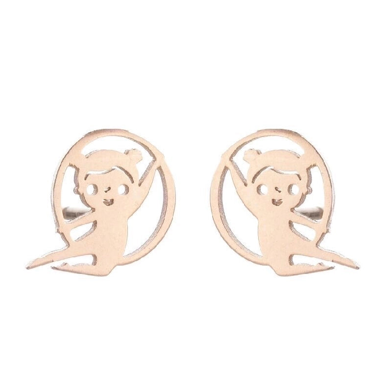 1 Pair Minimalist Solid Color Irregular Plating 304 Stainless Steel 18K Gold Plated Ear Studs