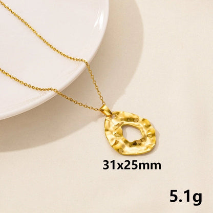 Minimalist Geometric Round 304 Stainless Steel Plating Pendant Necklace
