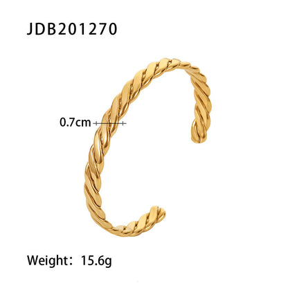 Women IG Style Geometric Stainless Steel 18K Gold Plated Bracelets