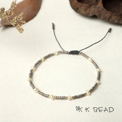 1 Piece Minimalist Color Block Freshwater Pearl Glass Beaded Bracelets