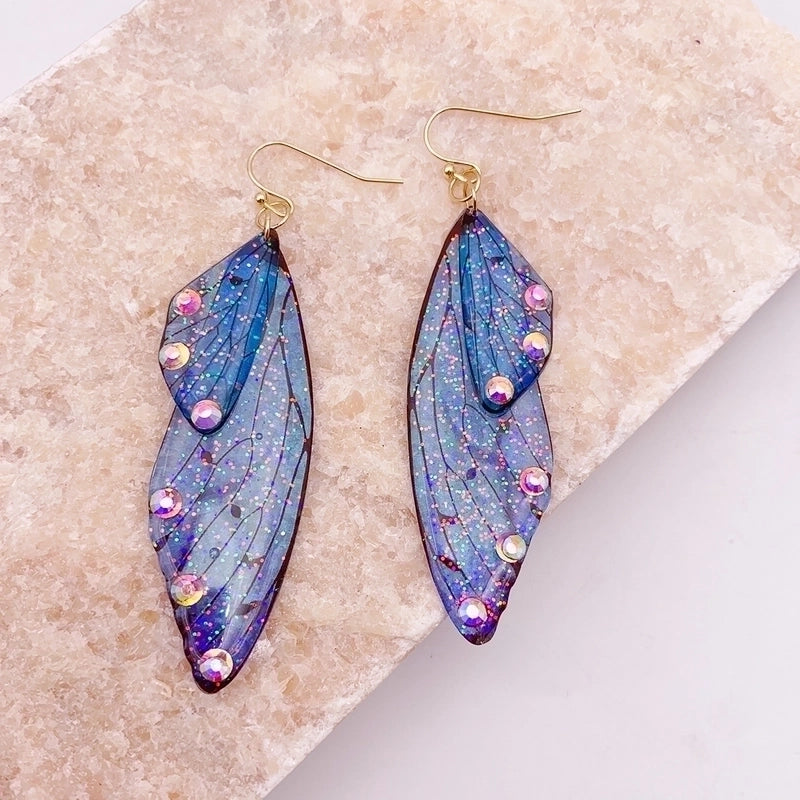 1 Pair Minimalist Wings Copper Epoxy Women's Drop Earrings