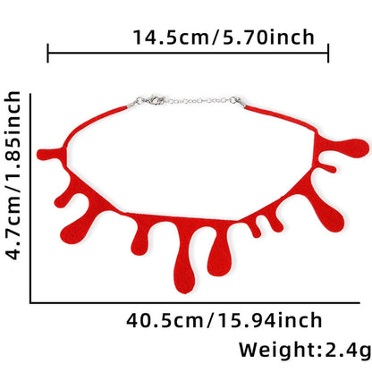 Halloween Minimalist Bat Skull Felt Cloth Holiday Daily Party Necklace