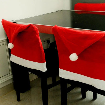 Classic Style Christmas Hat Nonwoven Holiday Chair Cover