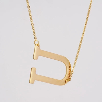 Fashion Letter 304 Stainless Steel 18K Gold Plated Plating Stainless Steel Necklaces