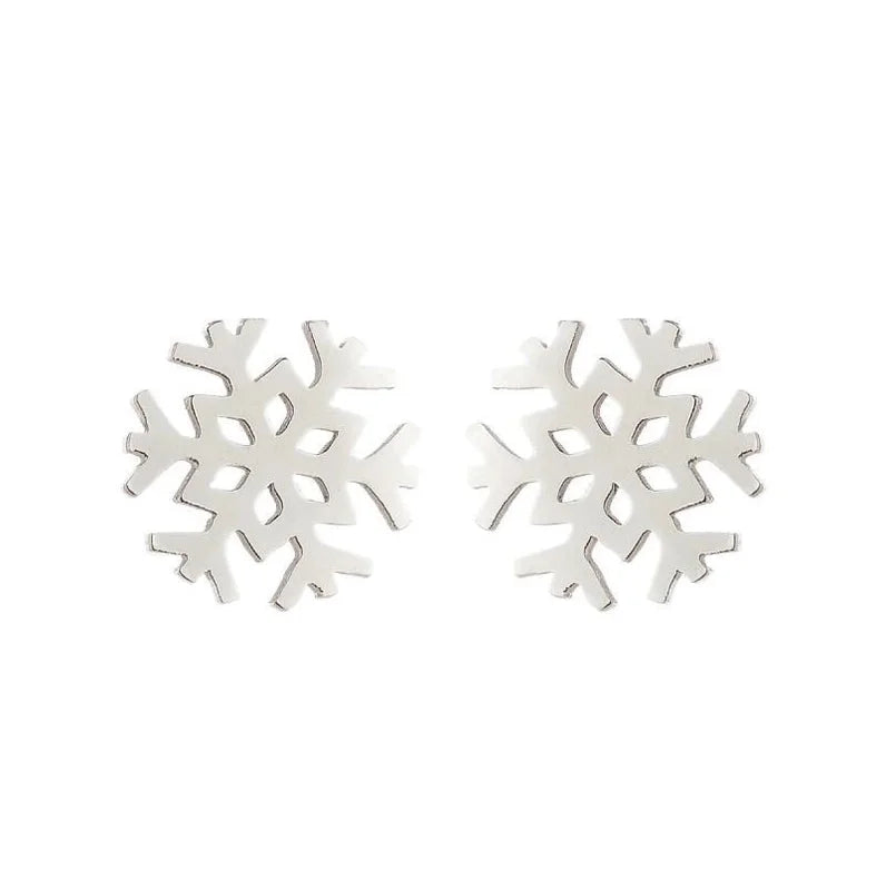 1 Pair Fashion Snowflake Plating 304 Stainless Steel 18K Gold Plated Ear Studs