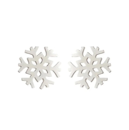 1 Pair Fashion Snowflake Plating 304 Stainless Steel 18K Gold Plated Ear Studs