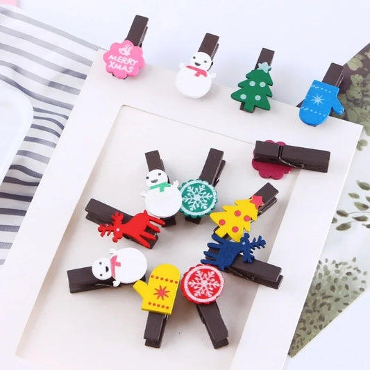 Cute Christmas Wooden Photo And Pictures Clip 1 Piece