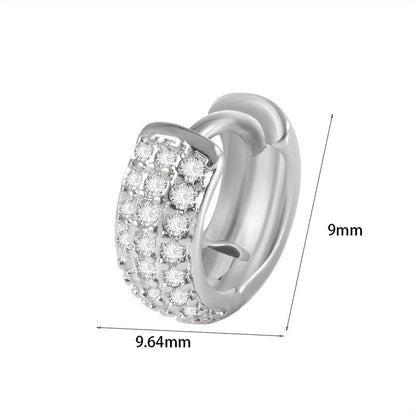 1 Piece Elegant Flower Butterfly Inlay Copper Rhinestones Zircon Earrings