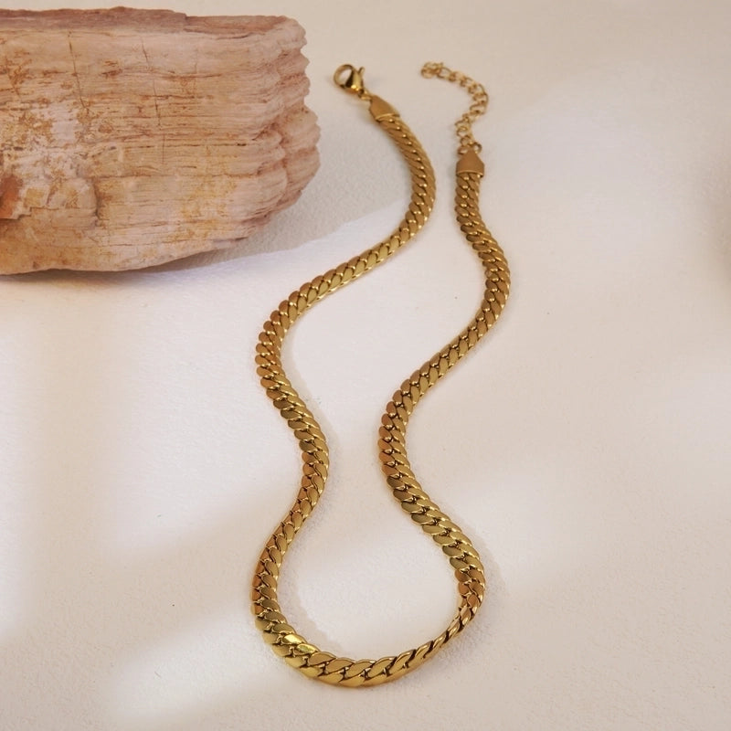 Elegant Minimalist Commute Grain 304 Stainless Steel 18K Gold Plated Jewelry Set