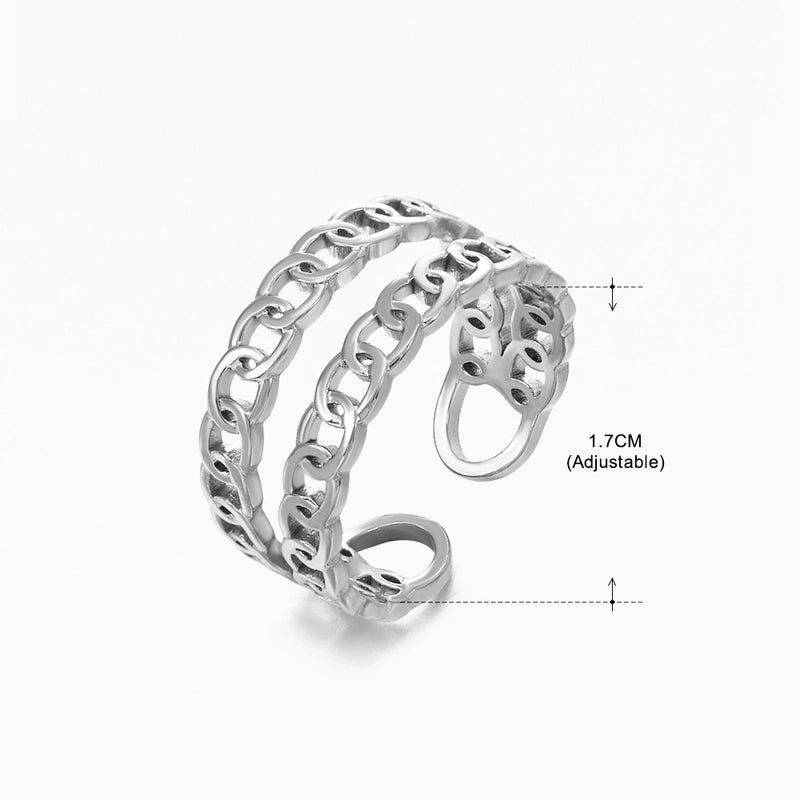 3 Pieces Basic Classic Style Geometric Leaf Stainless Steel Plating Open Rings