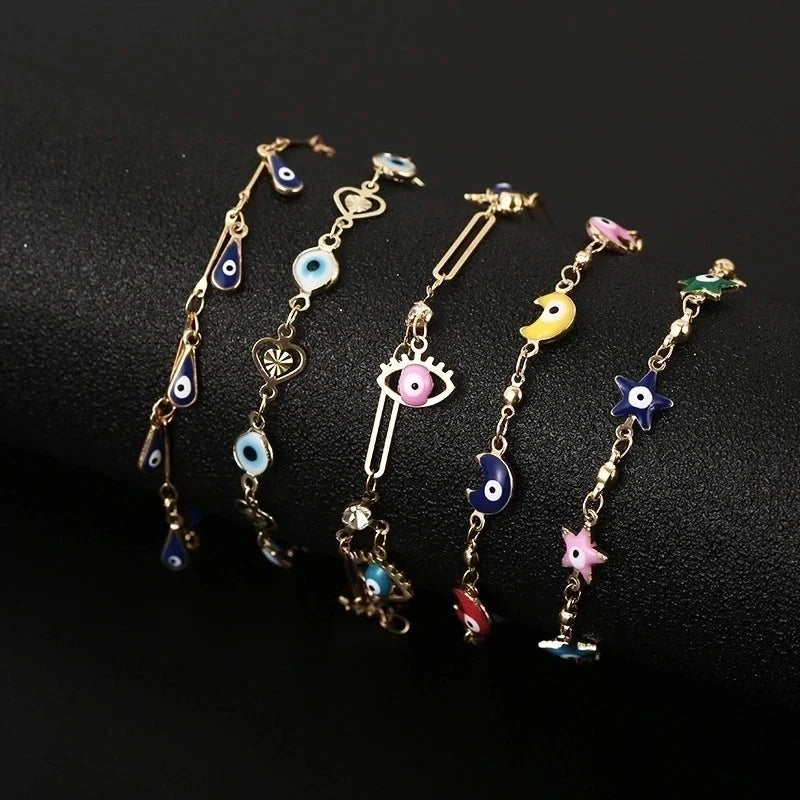 Lady Devil's Eye Star Copper Plating Bracelets