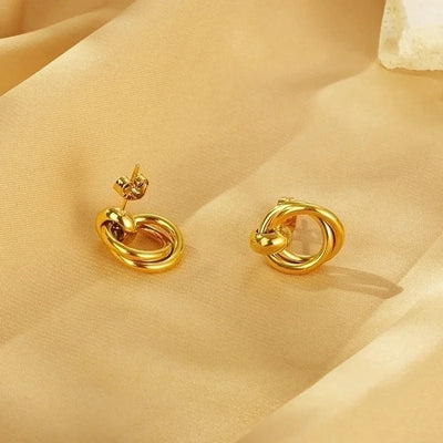1 Pair Minimalist Circle 304 Stainless Steel 18K Gold Plated Ear Studs