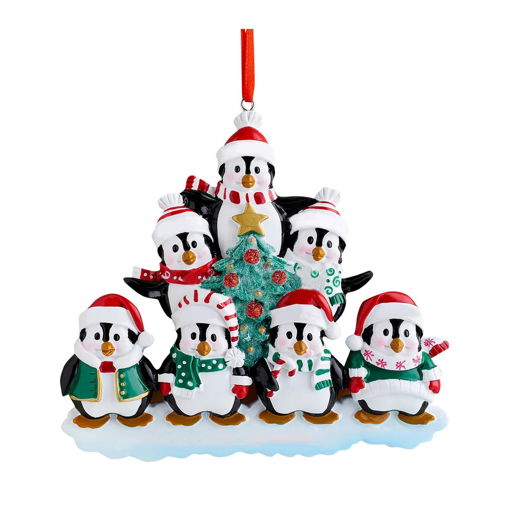 Zibi Resin Personalized Christmas Gift Christmas Pendant Cute Penguin Family Decoration