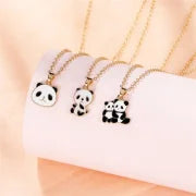 Cartoon Style Cute Panda K Gold Plated 201 Stainless Steel Zinc Alloy Pendant Necklace