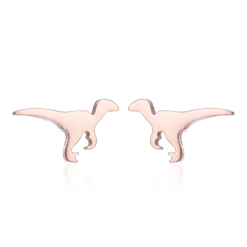 1 Pair Minimalist Dinosaur Plating 304 Stainless Steel 18K Gold Plated Ear Studs