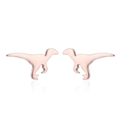 1 Pair Minimalist Dinosaur Plating 304 Stainless Steel 18K Gold Plated Ear Studs
