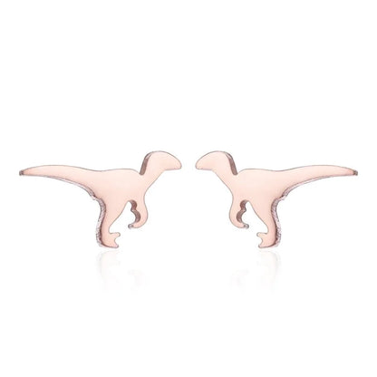 1 Pair Minimalist Dinosaur Plating 304 Stainless Steel 18K Gold Plated Ear Studs