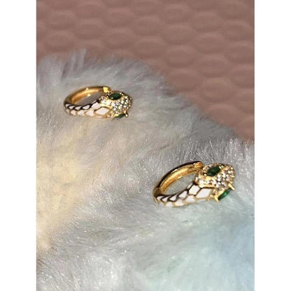 1 Pair Minimalist Snake Plating Copper Hoop Earrings