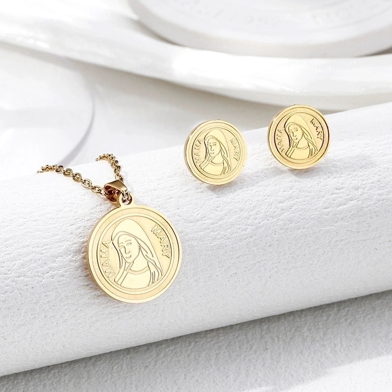 Vintage Style Geometric 304 Stainless Steel 18K Gold Plated Plating Earrings Necklace