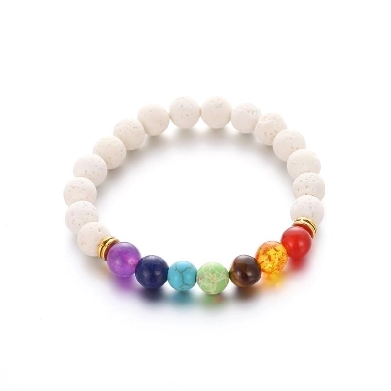 Minimalist Round Alloy Natural Stone Polyester Woven Chain Bracelets In Bulk