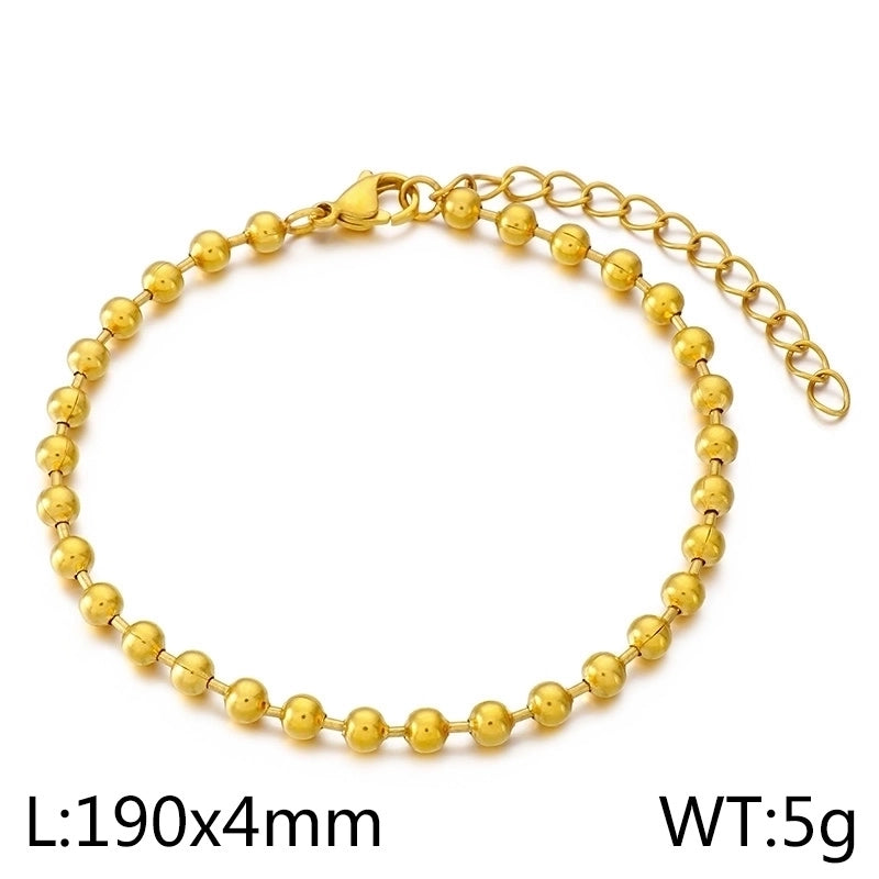 Basic Solid Color Titanium Steel 18K Gold Plated Bracelets In Bulk