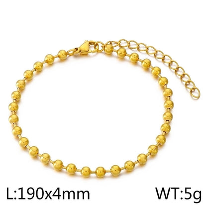 Basic Solid Color Titanium Steel 18K Gold Plated Bracelets In Bulk