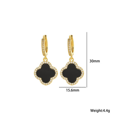 Quadrilateral Geometric Titanium Steel 18K Gold Plated Earrings