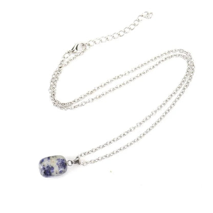 Minimalist Geometric Natural Stone Ferroalloy Knitting Pendant Necklace