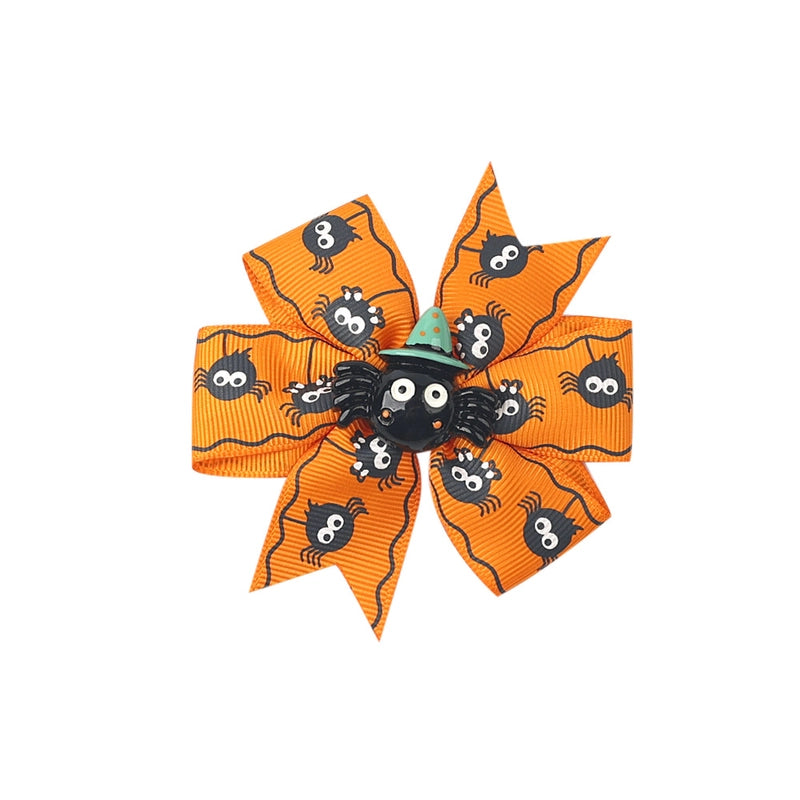 Halloween Funny Halloween Pattern Rib Ribbon Party Hairpin