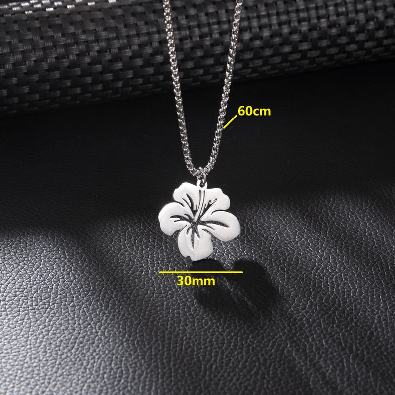 Basic Minimalist Classic Style Palm Tree Flower Butterfly 201 Stainless Steel Unisex Pendant Necklace