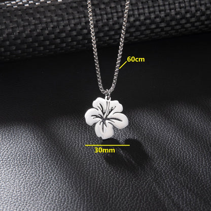 Basic Minimalist Classic Style Palm Tree Flower Butterfly 201 Stainless Steel Unisex Pendant Necklace