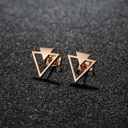 1 Pair Sweet Minimalist Artistic Heart Shape Butterfly Polishing 304 Stainless Steel 18K Gold Plated Ear Studs